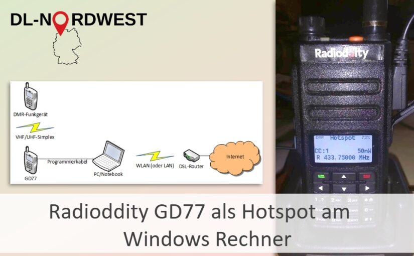 Radioddity GD77 (OpenGD77) als Hotspot am Windows Rechner mit MMDVMhost oder mit BlueDV- Software!