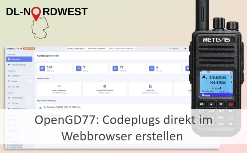OpenGD77: Codeplugs direkt im Webbrowser erstellen